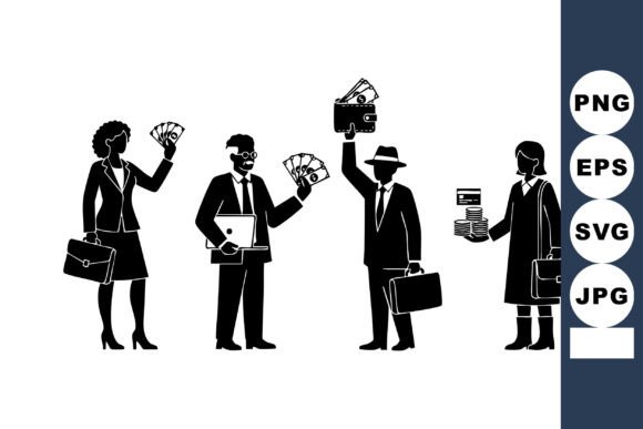 Business People Holding Money: A Visual Representation of Finance and Commerce