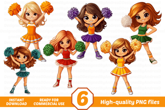 Cheerleader Clipart PNG Bundle: A Versatile Resource for Creative Projects