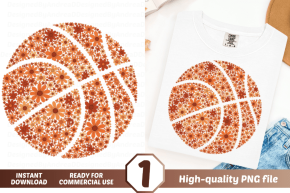 Floral Basketball PNG: Creative Design for All