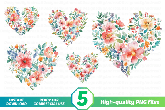Floral Heart Clipart: Elegant Design for Every Project
