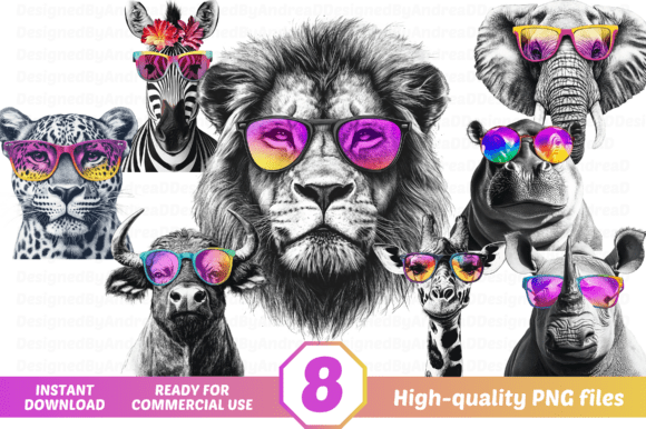 h1>Safari Animals with Sunglasses Clipart: Fun & Versatile Design for All Uses