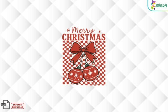 Merry Christmas Bow Ornaments PNG