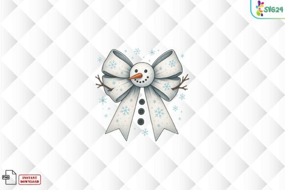 Snowman Winter Bow Snowflake PNG