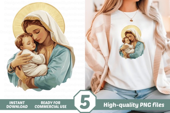 Virgin Mary and Baby Jesus Clipart PNG: A Versatile Resource for Creative Projects