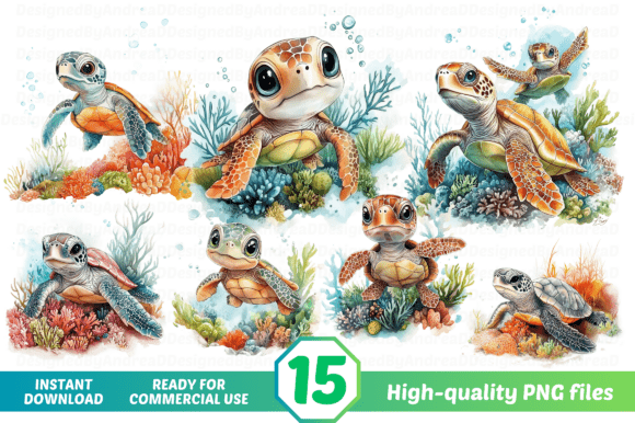 Watercolor Baby Sea Turtle Clipart PNG: A Versatile Resource for Creative Projects