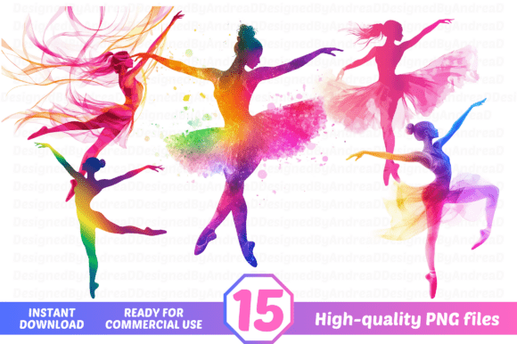 Watercolor Ballerina, Ballet Dancer PNG: A Versatile Design for Creative and Commercial Use