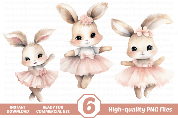 Watercolor Ballerina Bunny Clipart: A Versatile Artistic Resource for Creators and Entrepreneurs