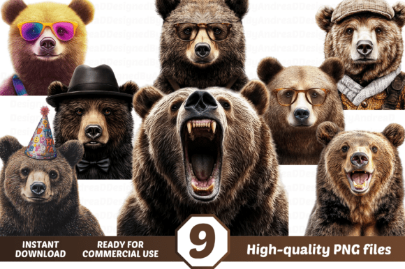 Watercolor Bear PNG, Portrait of a Bear: A Versatile Digital Asset for Creators