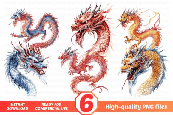 Watercolor Chinese Dragon Clipart PNG: A Versatile Tool for Creative Workflows