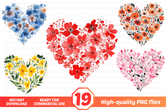 Watercolor Floral Heart Clipart PNG: A Versatile Design for Creative Projects