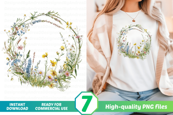 Watercolor Wreath, Wild Floral Wreath
