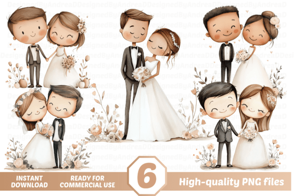 Wedding Couple Clipart, Just Married PNG